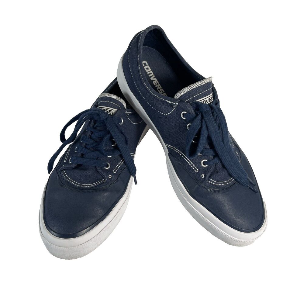 Converse Cons Leather Canvas Oxford Sneaker Shoe Blue Unisex Men 10 Women’s 11.5
